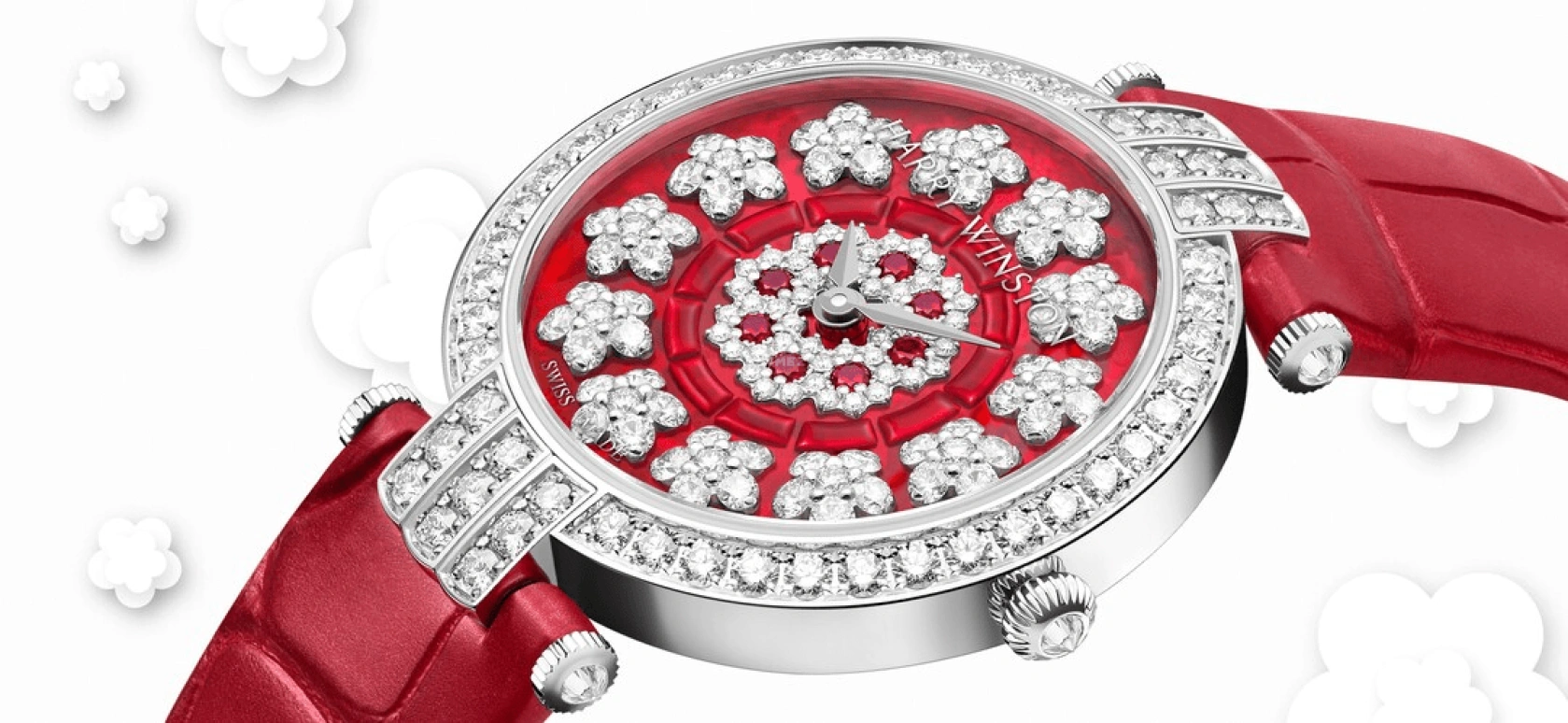 Harry Winston,The Premier 36mm,36mm,Gold,White Gold,Red,Automatic,In-house Caliber,Gold,Mother of Pearl,PRNAHM36WW038