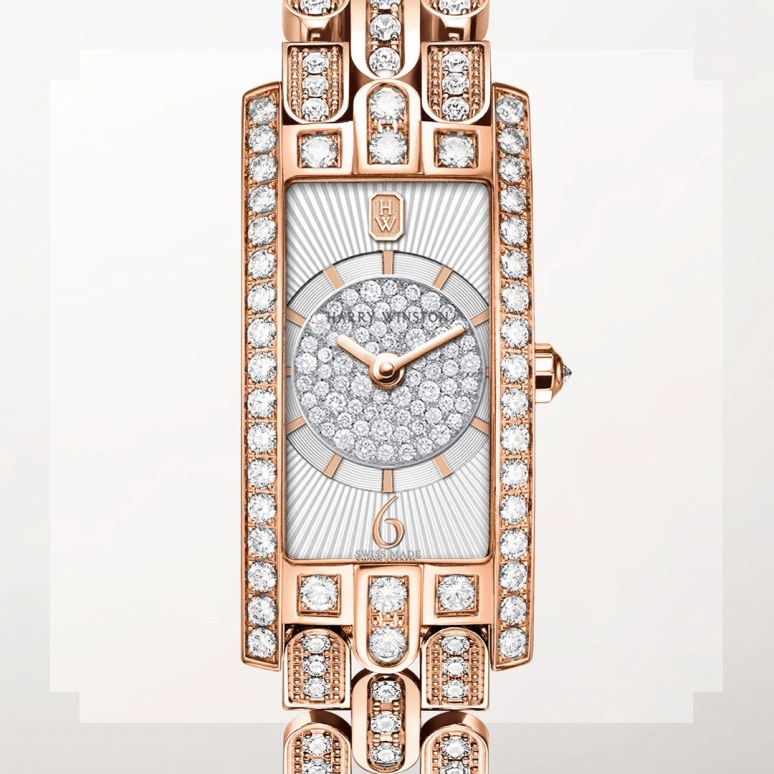 Harry Winston,The Avenue 19x39.5mm,19x39.5mm,Rose Gold,Gold,Quartz,In-house Caliber,Closed,AVCQHM19RR036