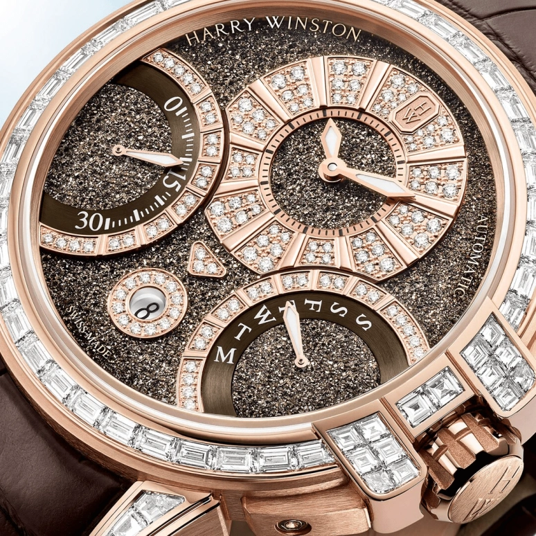 Harry Winston,The Ocean 42.2mm,42.2mm,Rose Gold,Gold,Automatic,In-house Caliber,Open,OCEABI42RR003