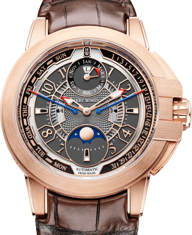 Harry Winston,The Ocean 42.2mm,42.2mm,Rose Gold,Gold,Automatic,In-house Caliber,Open,OCEAPC42RR001