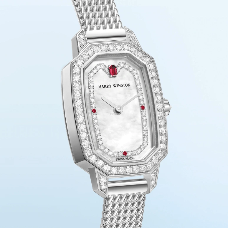 Harry Winston,Emerald 17.70x24mm,17.70x24mm,White Gold,Silver White,Quartz,Sapphire,Hardlex,Octagon,EMEQHM18WW031