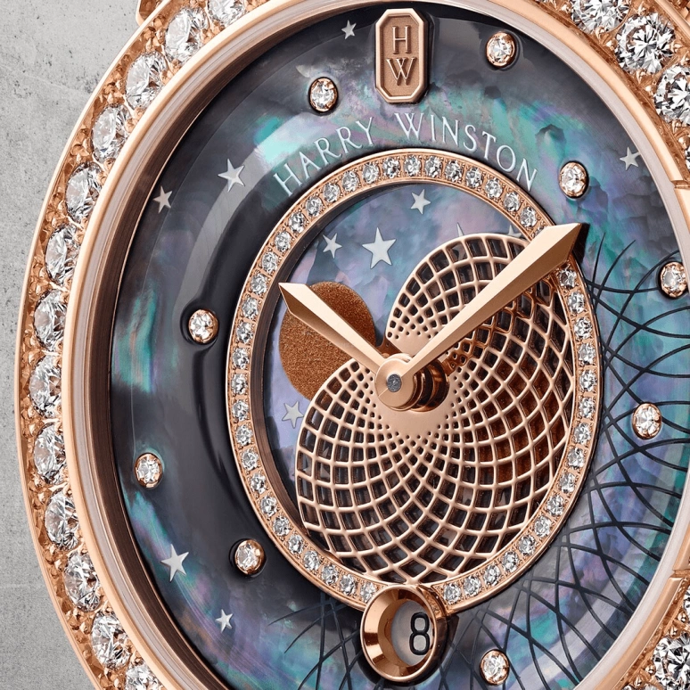 Harry Winston,The Ocean 36mm,36mm,Rose Gold,Gold,Black,Quartz,In-house Caliber,Mother of Pearl,OCEQMP36RR027