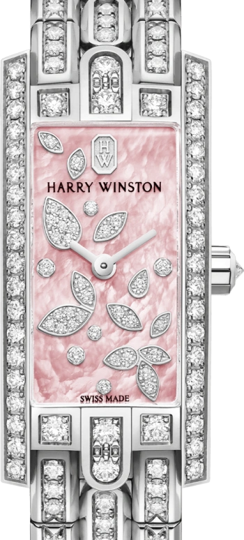 Harry Winston,The Avenue 15.6x32.3mm,15.6x32.3mm,Gold,White Gold,Pink,Quartz,In-house Caliber,Mother of Pearl,AVCQHM16WW057