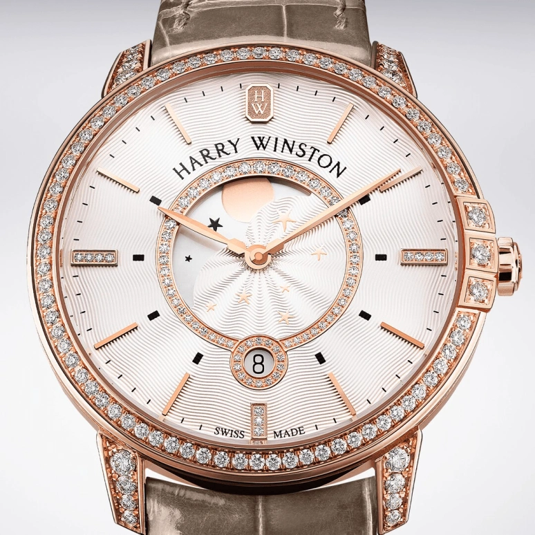 Harry Winston,Midnight 39mm,39mm,Rose Gold,Gold,Quartz,In-house Caliber,Closed,MIDQMP39RR002