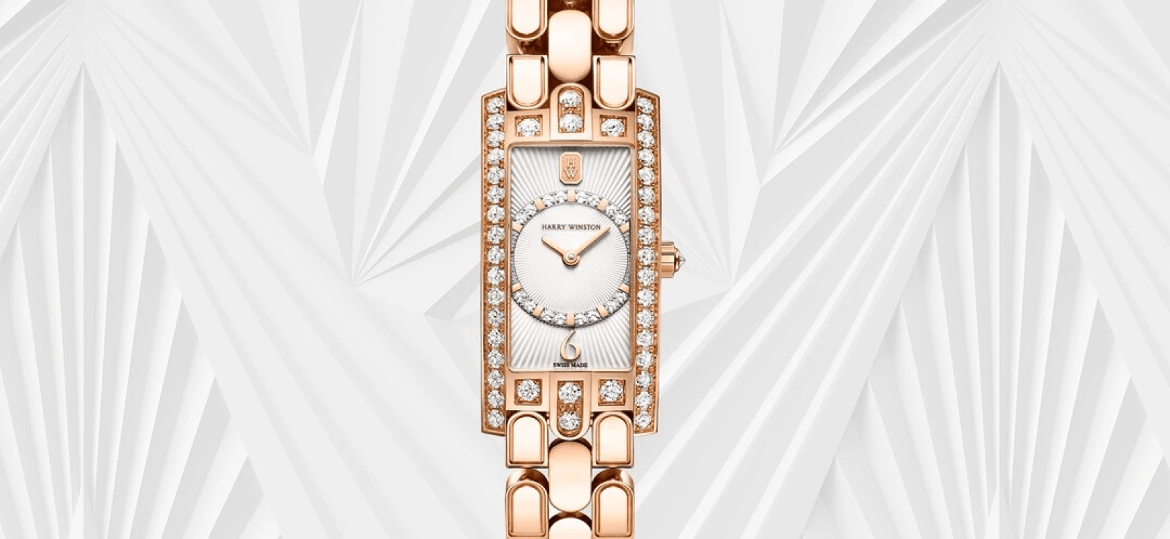 Harry Winston,The Avenue 15.6x32.3mm,15.6x32.3mm,Rose Gold,Gold,Quartz,In-house Caliber,Closed,AVCQHM16RR038