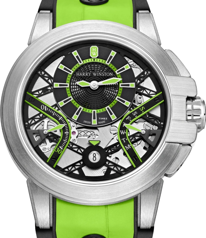 Harry Winston,The Ocean 42.20mm,42.20mm,Zalium,Silver,Automatic,Date,Day,Jumping Seconds,Retrograde,In-house Caliber,Round,OCEABI42ZZ005