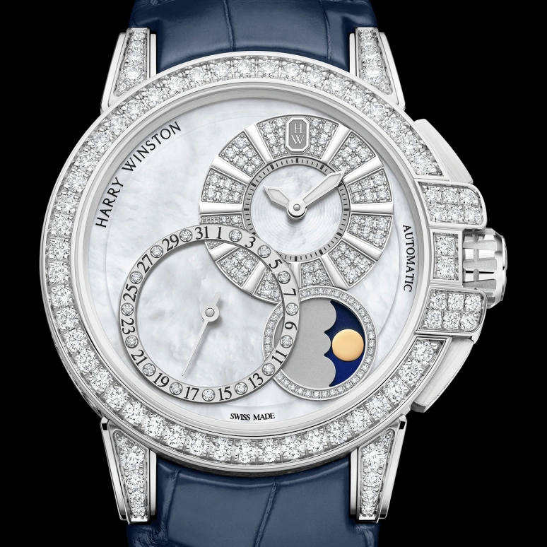 Harry Winston,The Ocean 42mm,42mm,White Gold,Silver White,Automatic,Moonphase,Day,OCEAMP42WW002