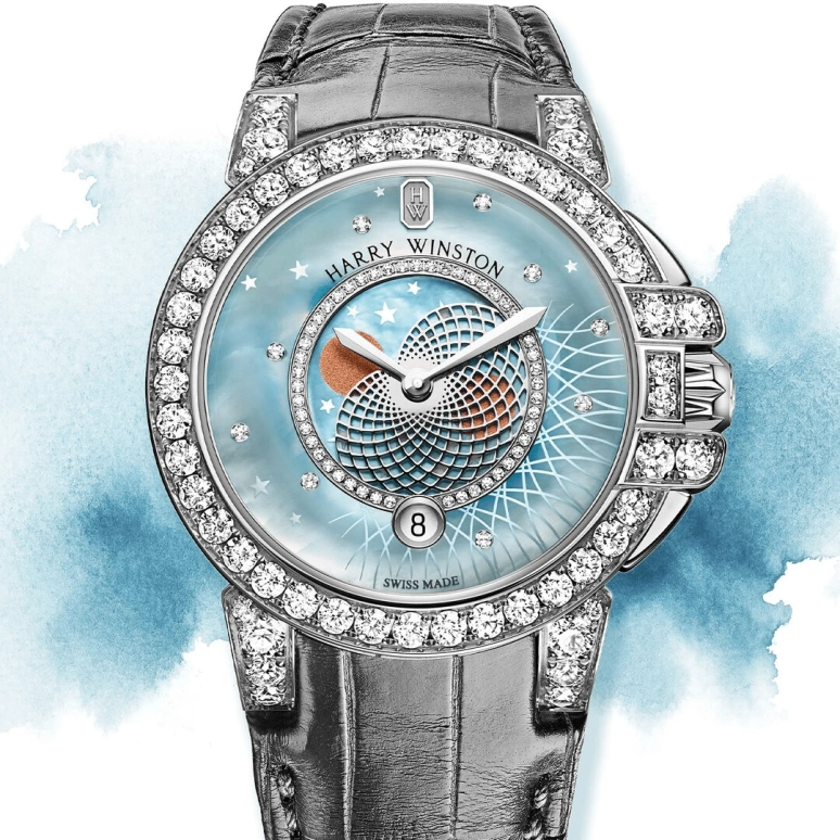 Harry Winston,The Ocean 36mm,36mm,Gold,White Gold,Blue,Quartz,In-house Caliber,Mother of Pearl,OCEQMP36WW023