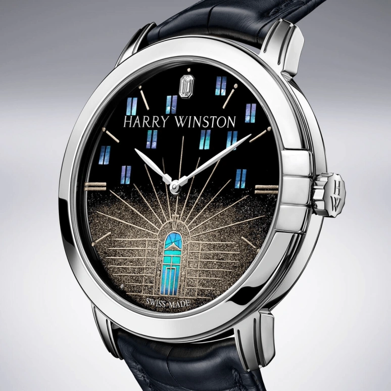 Harry Winston,Midnight 42.5mm,42.5mm,Gold,White Gold,Natural,Automatic,In-house Caliber,Mother of Pearl,MIDAHM42SET001