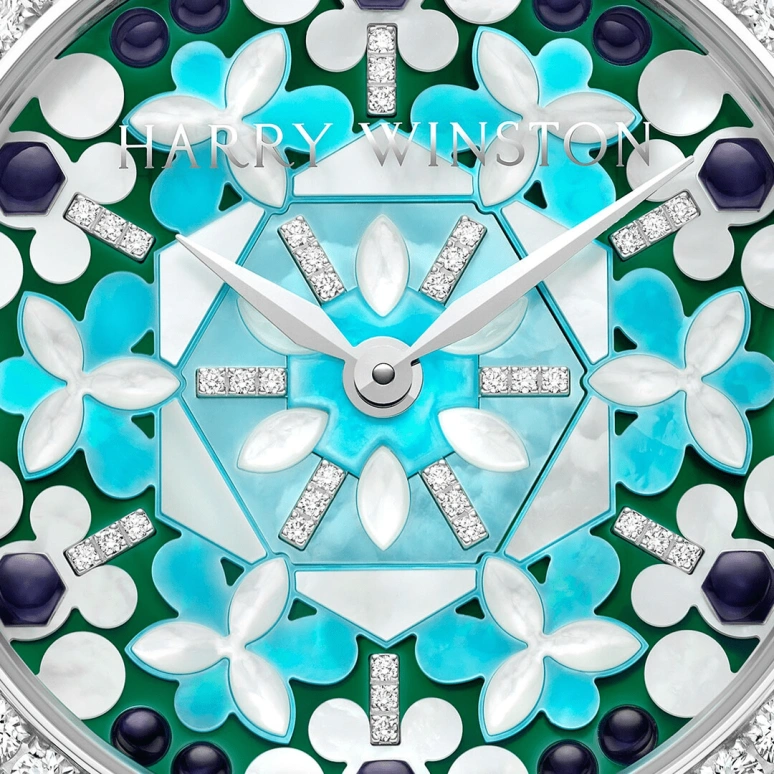 Harry Winston,The Premier 36mm,36mm,Gold,White Gold,Turquoise,Automatic,In-house Caliber,Mother of Pearl,Turquoise,PRNAHM36WW030