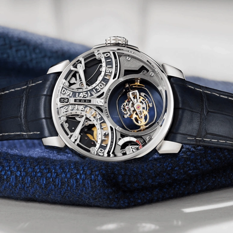 Harry Winston,Histoire de Tourbillon & Opus 46.5mm,46.5mm,Gold,White Gold,Handwound,In-house Caliber,Open,HCOMTT47WW001