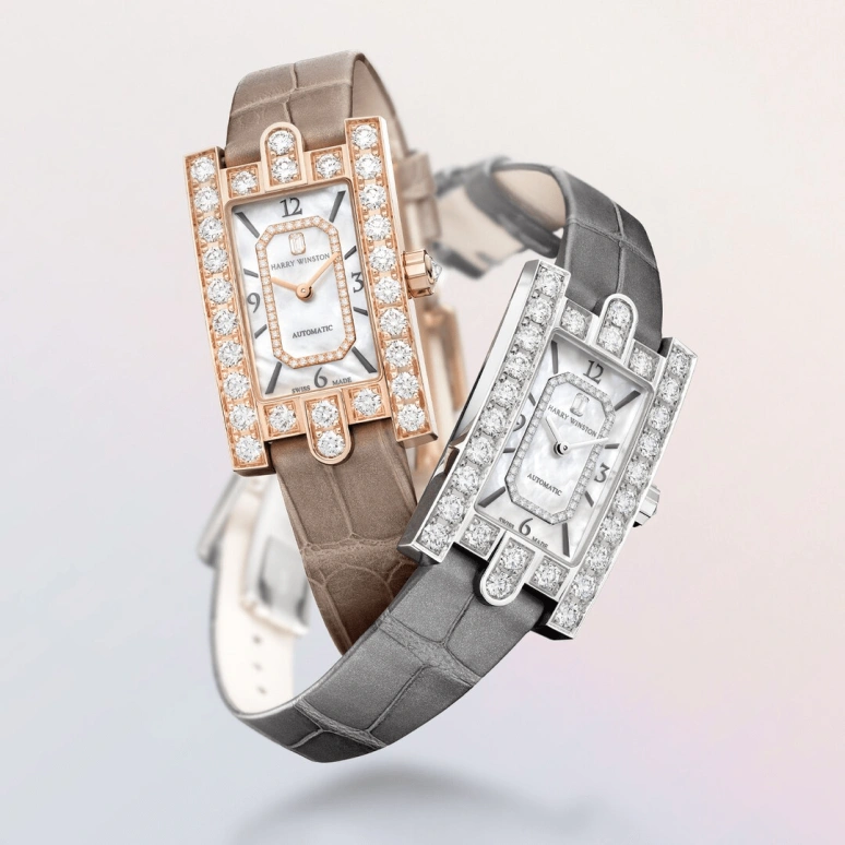 Harry Winston,The Avenue 21.4x36.1mm,21.4x36.1mm,Gold,White Gold,White,Automatic,In-house Caliber,Mother of Pearl,AVEAHM21WW001