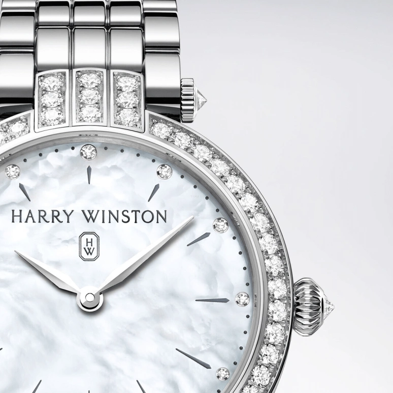 Harry Winston,The Premier 31mm,31mm,Gold,White Gold,White,Quartz,In-house Caliber,Mother of Pearl,PRNQHM31WW003