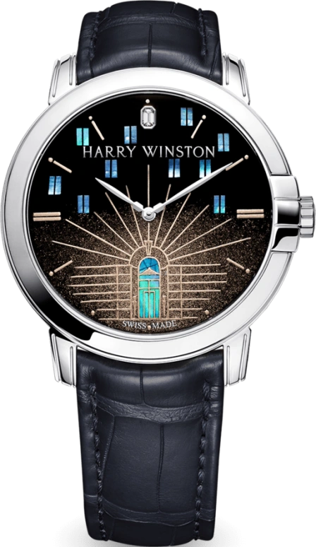 Harry Winston,Midnight 42.5mm,42.5mm,Gold,White Gold,Natural,Automatic,In-house Caliber,Mother of Pearl,MIDAHM42SET001