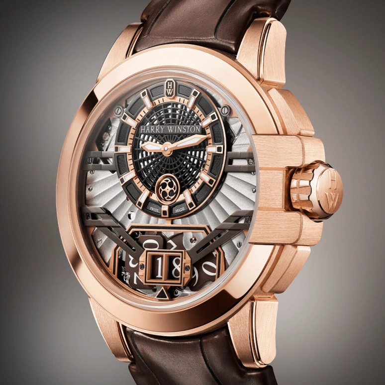 Harry Winston,The Ocean 42.2mm,42.2mm,Rose Gold,Gold,Automatic,In-house Caliber,Open,OCEABD42RR001