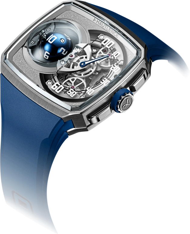 Hautlence,Sphere 43x50.80mm,43x50.80mm,Stainless Steel,Grey,Skeleton,Handwound,Jumping Hours,Retrograde,BA80,BA80-ST00