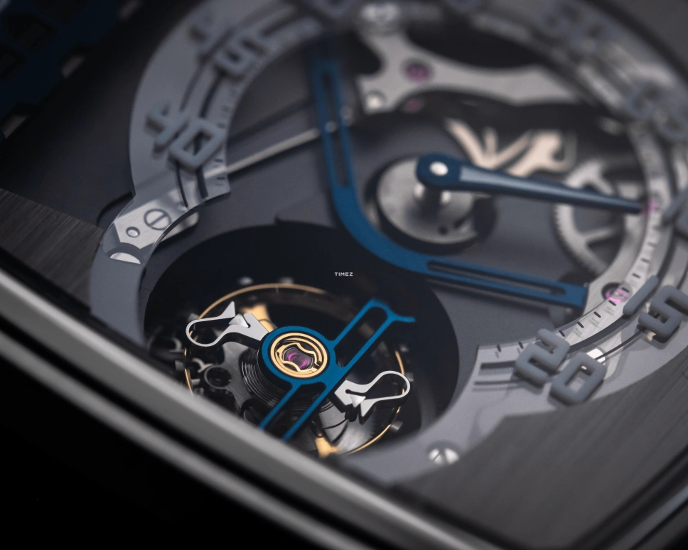 Hautlence,Linear 43x50.80mm,43x50.80mm,Stainless Steel,Skeleton,Grey,Automatic,Tourbillon,Jumping Hours,AD50,AD50-ST00