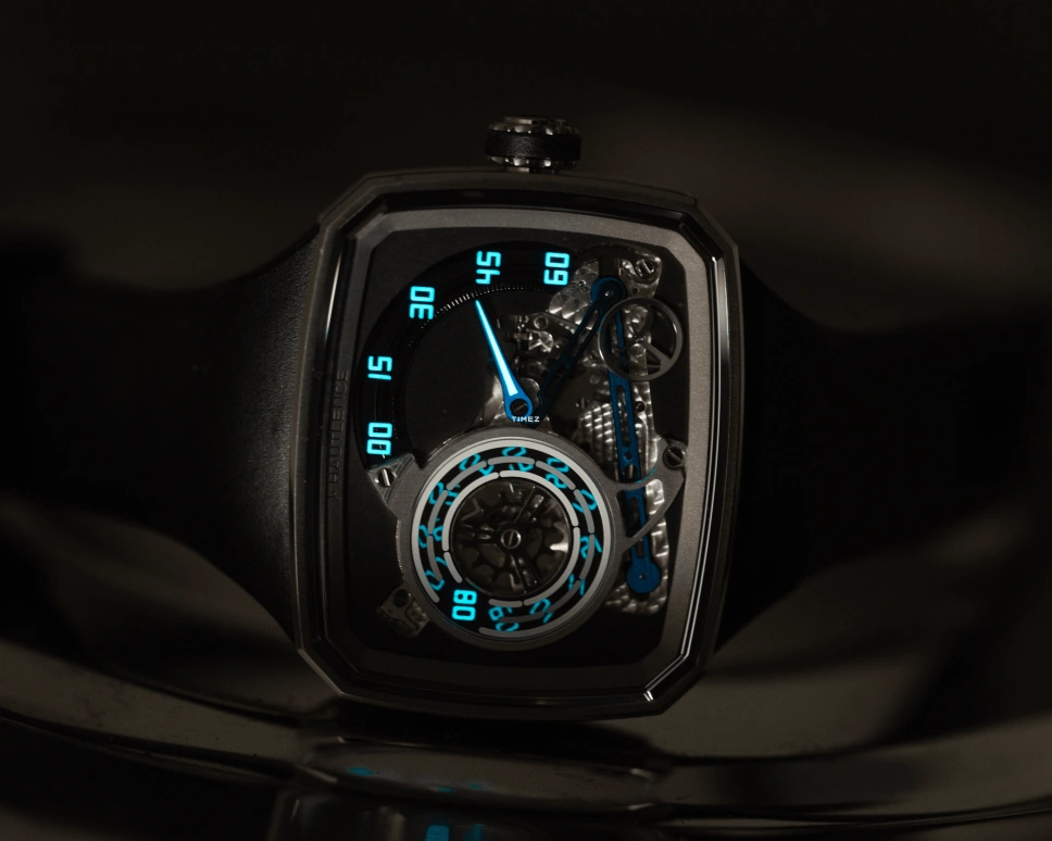 Hautlence,HLXX 37x45mm,37x45mm,Titanium,Skeleton,Grey,Handwound,Jumping Hours,跳分,CA20,CA20-TI00