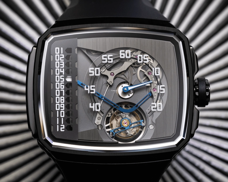 Hautlence,Linear 43x50.80mm,43x50.80mm,Stainless Steel,Grey,Automatic,Tourbillon,Jumping Hours,AD50,AD50-ST01