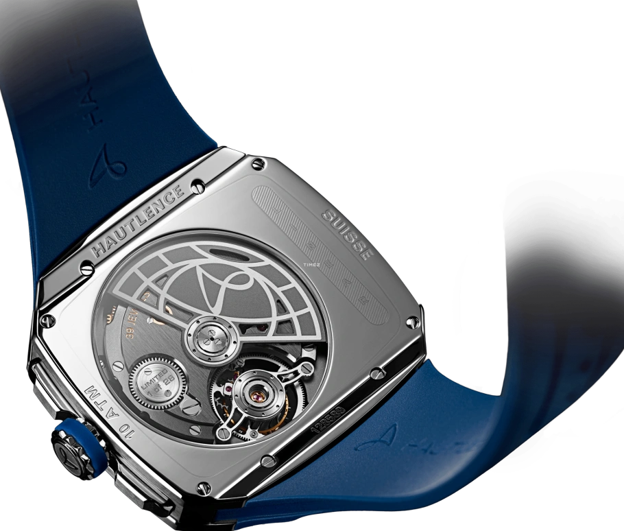 Hautlence,Linear 43x50.80mm,43x50.80mm,Stainless Steel,Skeleton,Grey,Automatic,Tourbillon,Jumping Hours,AD50,AD50-ST00
