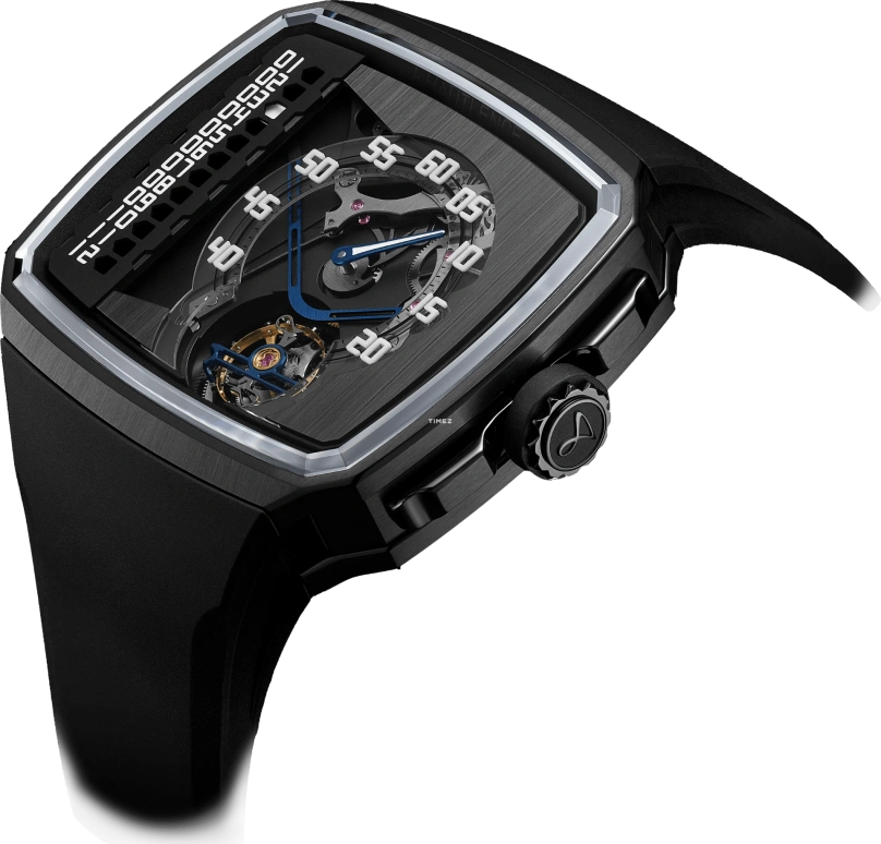 Hautlence,Linear 43x50.80mm,43x50.80mm,Stainless Steel,Grey,Automatic,Tourbillon,Jumping Hours,AD50,AD50-ST01