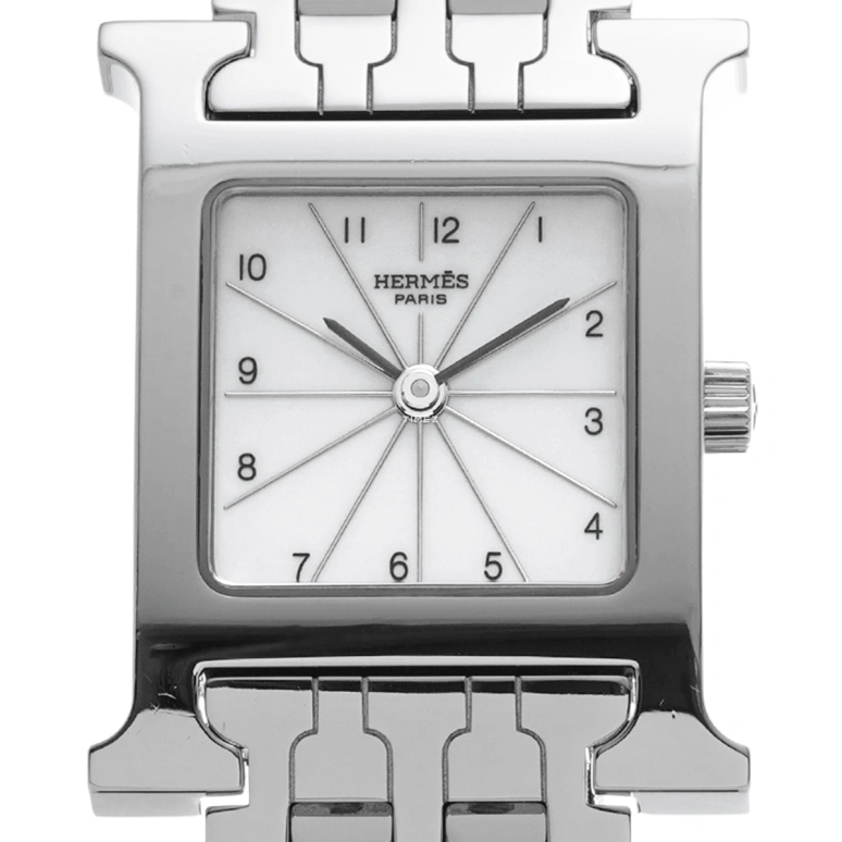 Hermès,H Hour 30x21mm,30x21mm,Stainless Steel,White,Quartz,Sapphire,Crystal Glass,Square,HH1,HH1.210.132/4804