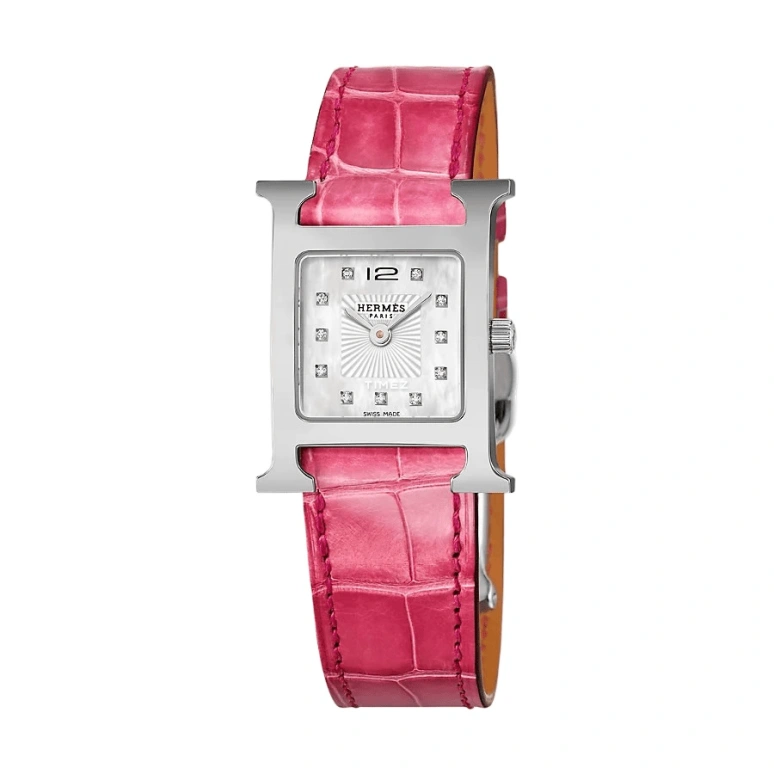 Hermès,Heure H 21mm,21mm,Stainless Steel,White,Quartz,Sapphire,Crystal Glass,Square,W036748WW00