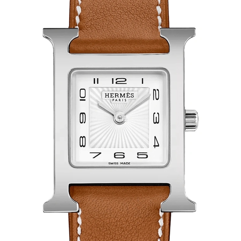 Hermès,Heure H 21x21mm,21x21mm,Stainless Steel,White,Quartz,Sapphire,Crystal Glass,Square,W036706WW00