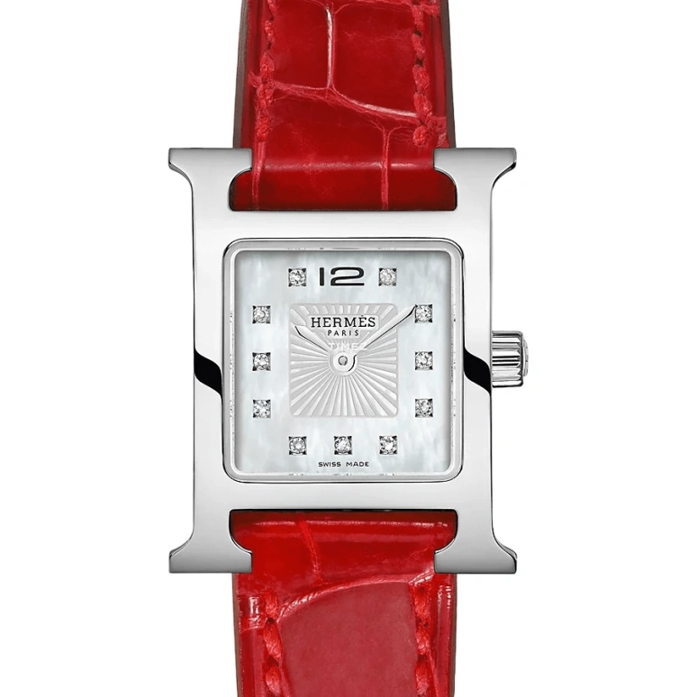 Hermès,Heure H 17.20x17.20mm,17.20x17.20mm,Stainless Steel,Silver White,Quartz,Sapphire,Crystal Glass,Square,W037890WW00
