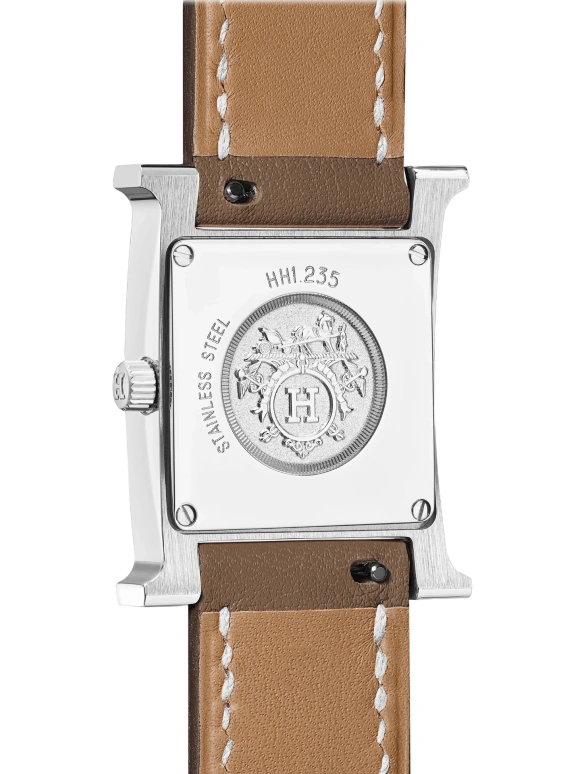 Hermès,Heure H 21mm,21mm,Stainless Steel,Silver White,Quartz,Sapphire,Square,W046512WW00