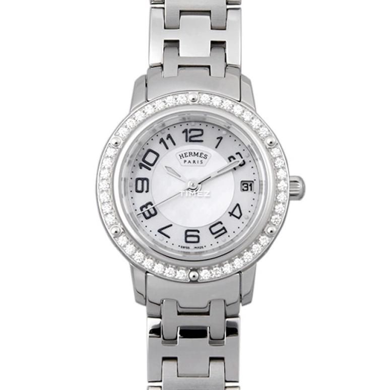 Hermès,Clipper 24mm,24mm,Stainless Steel,Silver White,Quartz,Day,Sapphire,Crystal Glass,CP1,CP1.230.212/4969