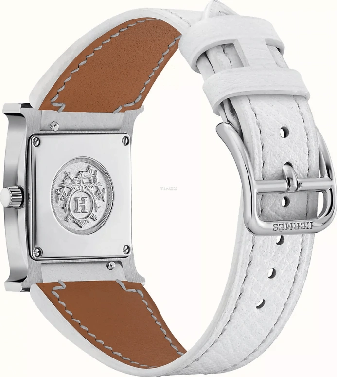 Hermès,Heure H 21x21mm,21x21mm,Stainless Steel,White,Quartz,Sapphire,Crystal Glass,Square,W046343WW00