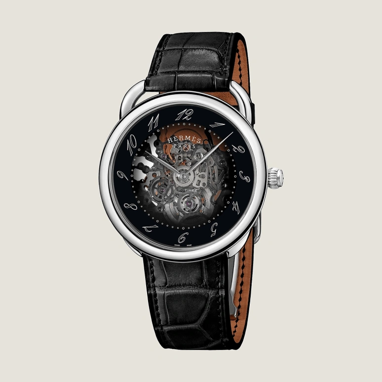 Hermès,Arceau 40mm,40mm,Stainless Steel,Black,Automatic,Sapphire,Crystal Glass,Round,W055537WW00