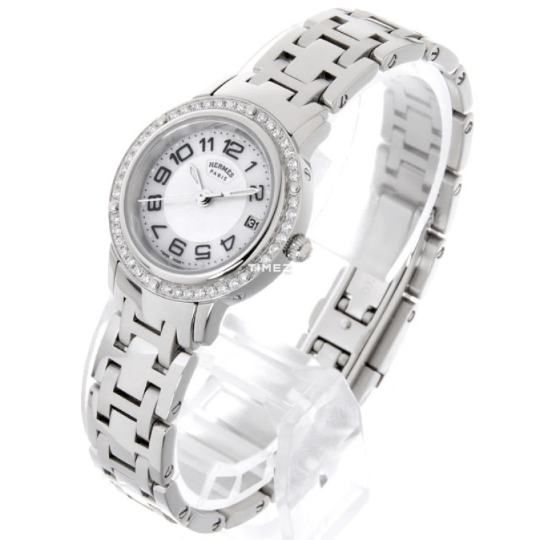 Hermès,Clipper 24mm,24mm,Stainless Steel,Silver White,Quartz,Day,Sapphire,Crystal Glass,CP1,CP1.230.212/4969