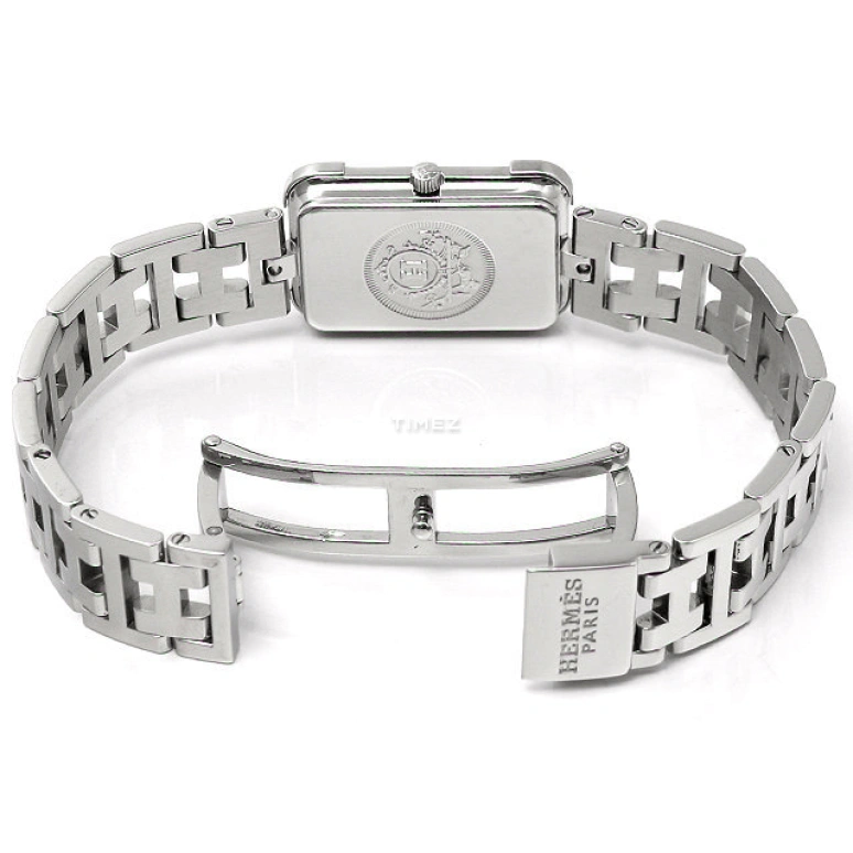 Hermès,Croisière 26.70x18.70mm,26.70x18.70mm,Stainless Steel,Pink,Quartz,Sapphire,Crystal Glass,Rectangular,CR2,CR2.210.212/3799