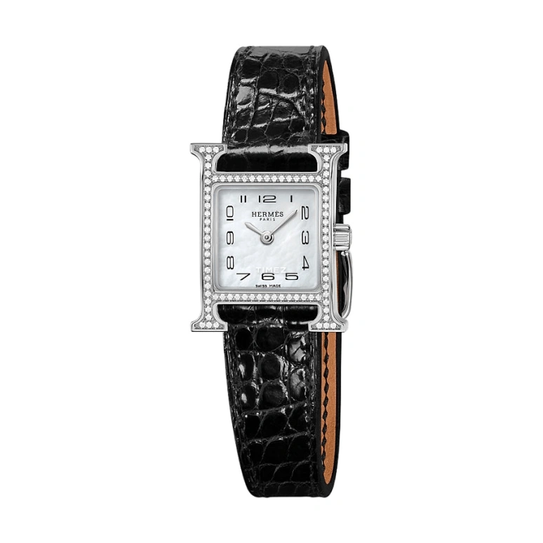 Hermès,Heure H 17.20x17.20mm,17.20x17.20mm,Stainless Steel,White,Quartz,Sapphire,Square,W053236WW00