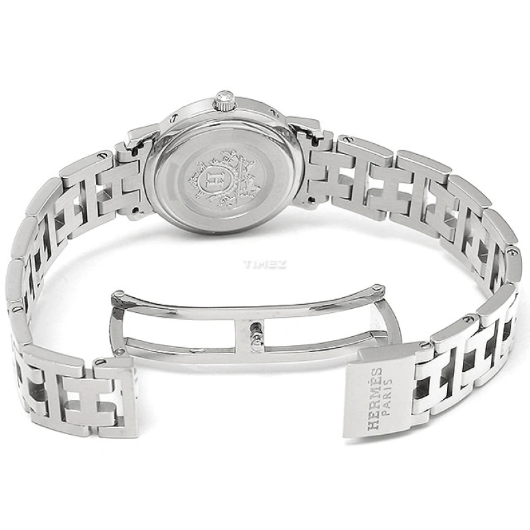 Hermès,Clipper 24mm,24mm,Stainless Steel,White,Quartz,Day,Sapphire,Crystal Glass,CL4,CL4.210.212/3821