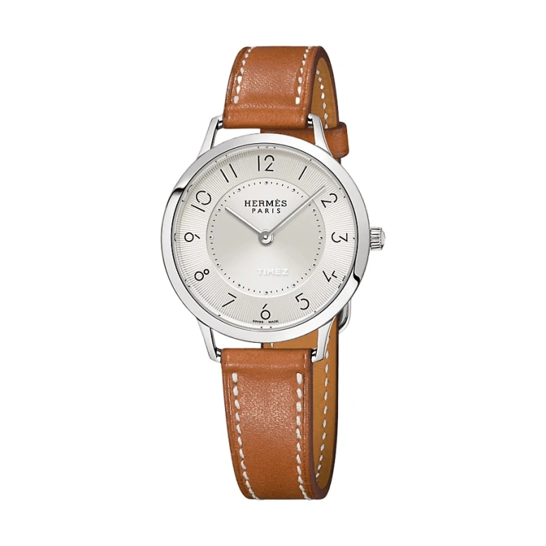 Hermès,Slim d'Hermès 32mm,32mm,Stainless Steel,White,Quartz,Sapphire,Round,W041686WW00