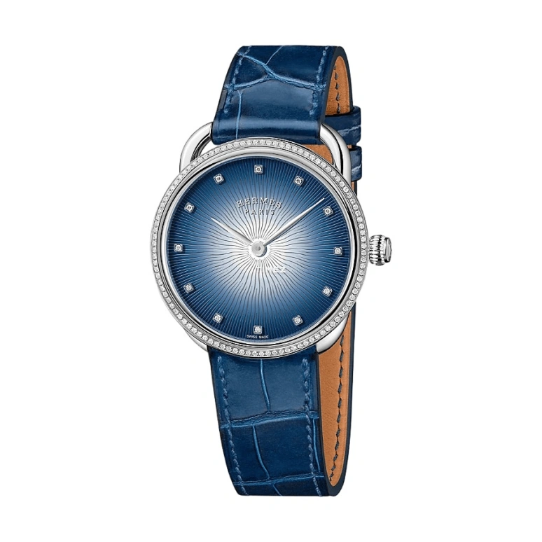 Hermès,Arceau 36mm,36mm,Stainless Steel,Blue,White,Quartz,Sapphire,Crystal Glass,Round,W053348WW00