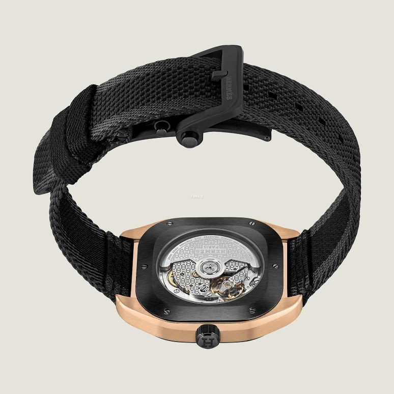Hermès,H 42x39mm,42x39mm,Rose Gold,Ceramic,Black,Grey,Automatic,Day,50hours,W059581WW00