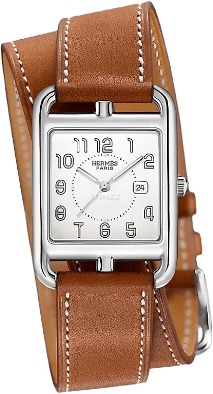 Hermès,Cape Cod 29x29mm,29x29mm,Stainless Steel,White,Quartz,Day,Sapphire,Crystal Glass,W043669WW00