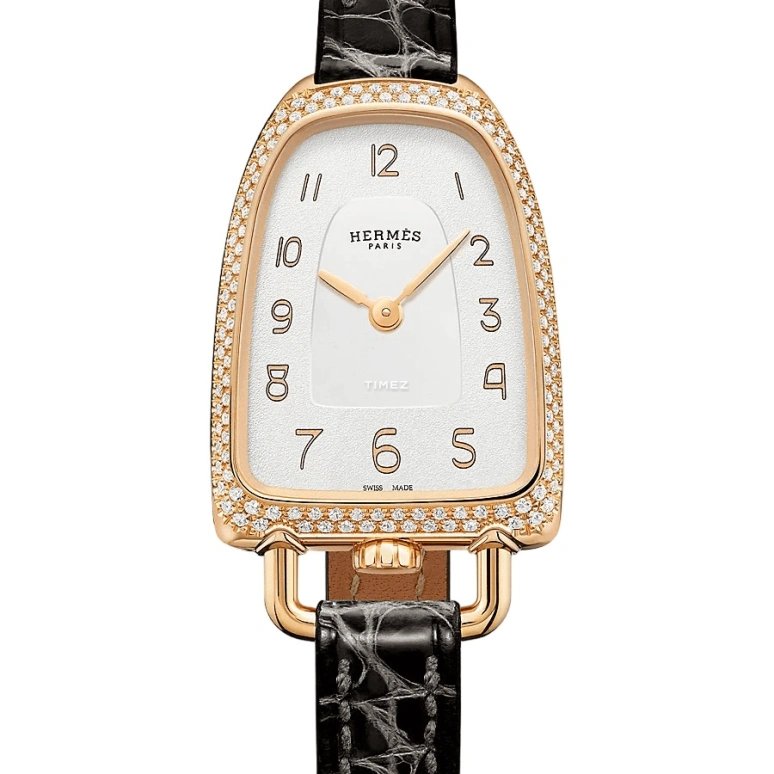 Hermès,Galop D'Hermès 20x27.20mm,20x27.20mm,Rose Gold,White,Quartz,Sapphire,Crystal Glass,Other,W053751WW00