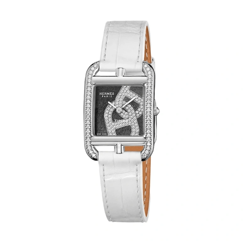 Hermès,Cape Cod 23x23mm,23x23mm,Stainless Steel,Black,Quartz,Sapphire,Crystal Glass,Square,W054718WW00