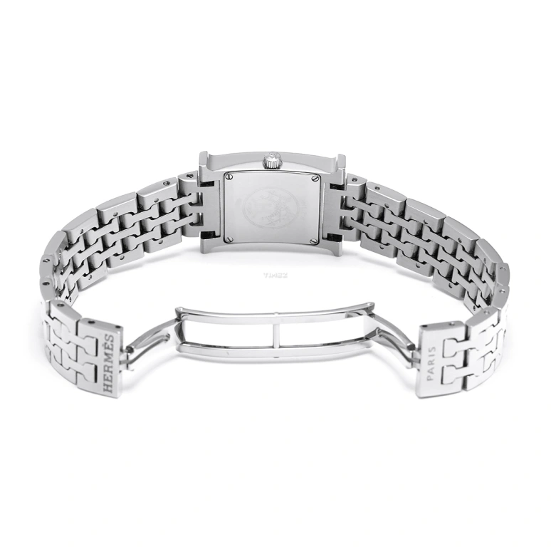 Hermès,H Hour 30x21mm,30x21mm,Stainless Steel,White,Quartz,Sapphire,Crystal Glass,Square,HH1,HH1.210.132/4804
