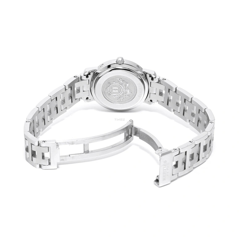 Hermès,Clipper 24mm,24mm,Stainless Steel,Black,Quartz,Day,Sapphire,Crystal Glass,CL4,CL4.210.330/3758