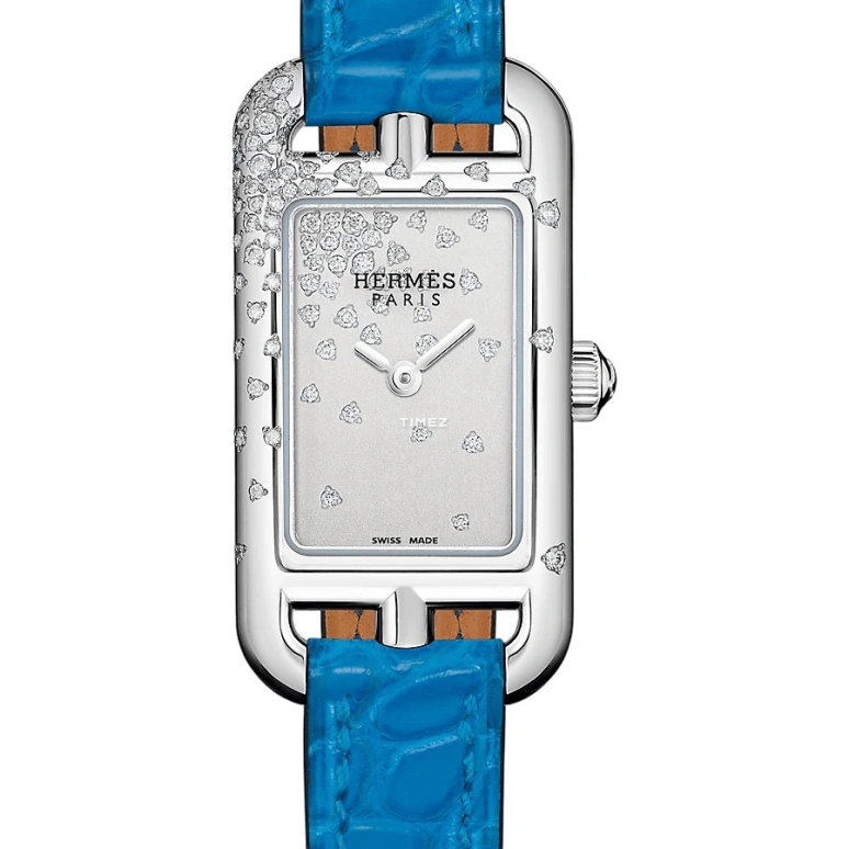 Hermès,Nantucket 17x23mm,17x23mm,Stainless Steel,Silver,Quartz,Sapphire,Crystal Glass,Rectangular,W045242WW00