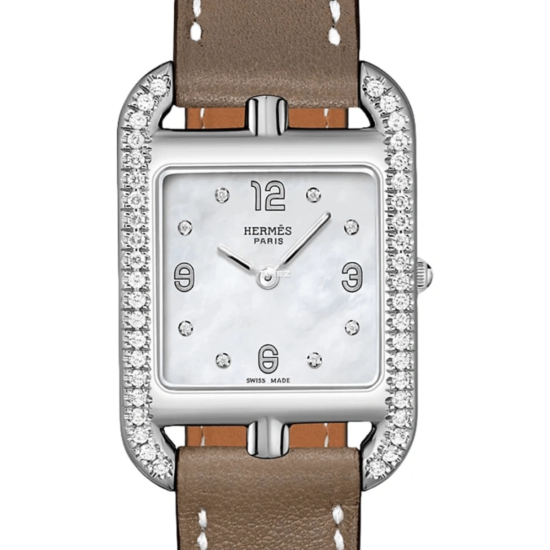 Hermès,Cape Cod 31mm,31mm,Stainless Steel,White,Quartz,Sapphire,Square,W044228WW00