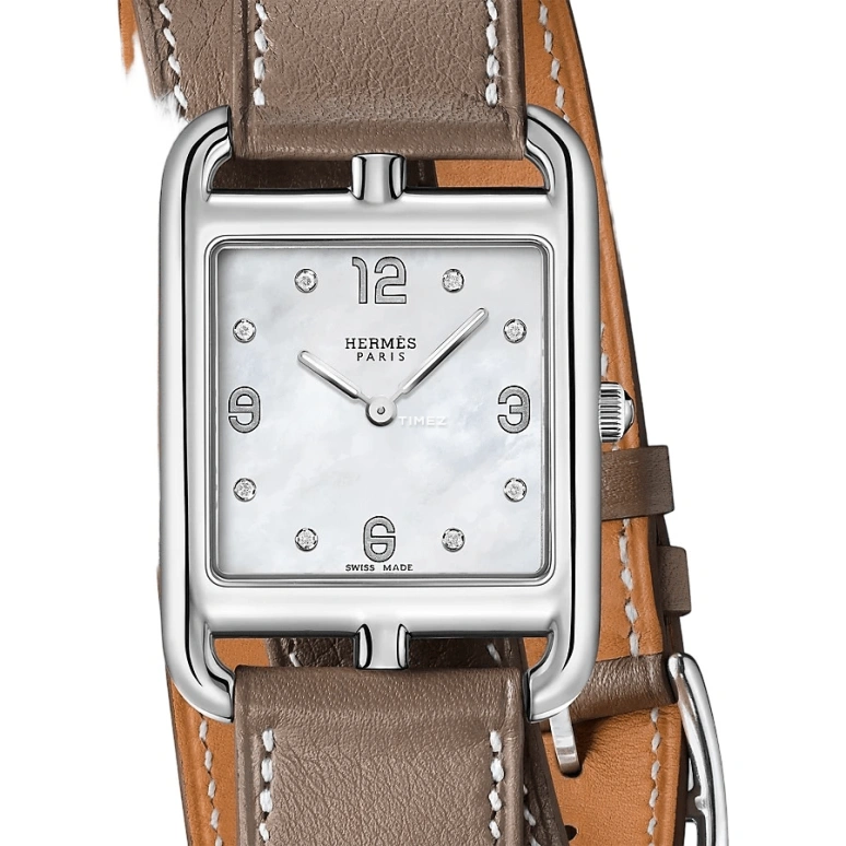 Hermès,Cape Cod 29x29mm,29x29mm,Stainless Steel,White,Quartz,Sapphire,Crystal Glass,Square,W044301WW00