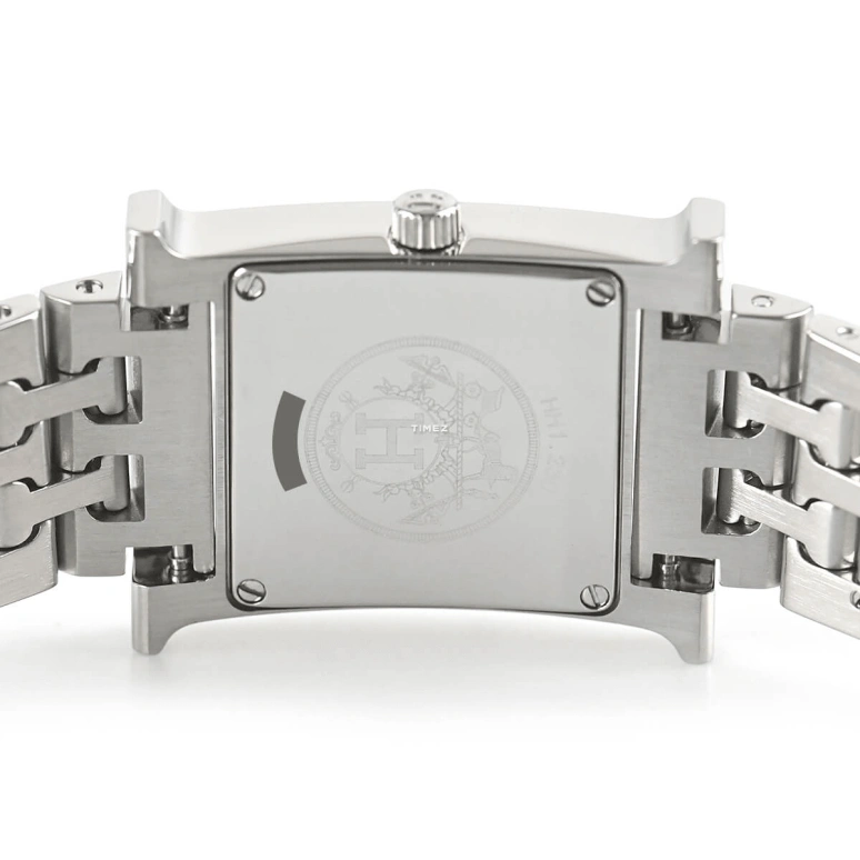 Hermès,H Hour 30x21mm,30x21mm,Stainless Steel,Silver White,Quartz,Crystal Glass,Sapphire,Square,HH1,HH1.230.271/4808