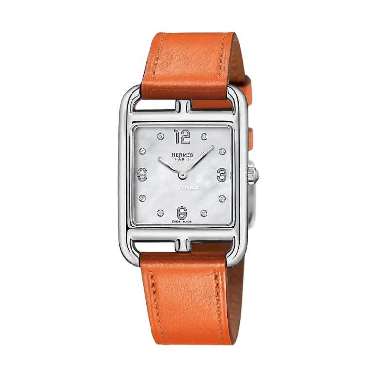 Hermès,Cape Cod 29x29mm,29x29mm,Stainless Steel,White,Quartz,Sapphire,Crystal Glass,Square,W044286WW00